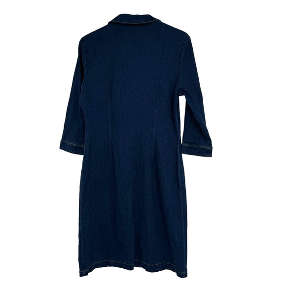 J McLaughlin Size Medium Blue Medora Cotton/Spandex Lace Up Shift Dress - Picture 8 of 11